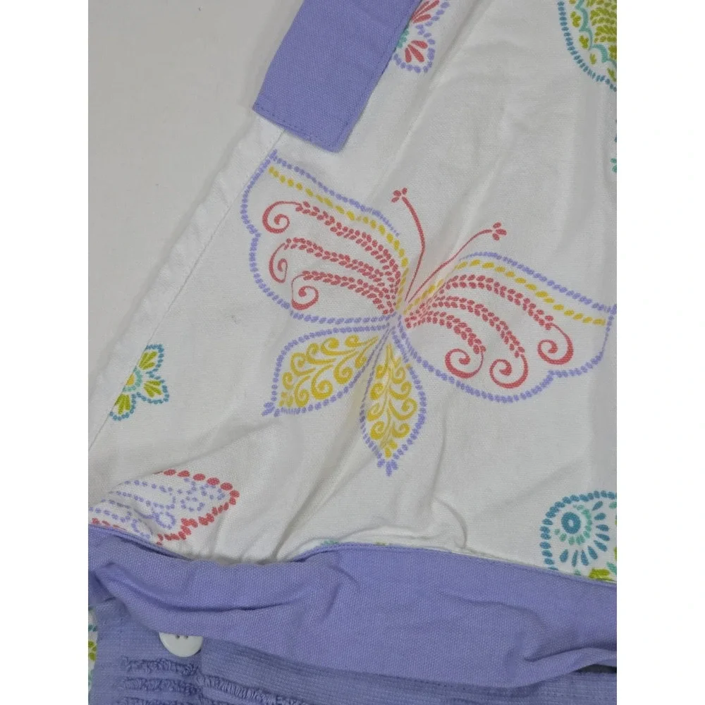 Temp-tations‎ Apron Purple Butterfly Floral Full Length Removable Towe